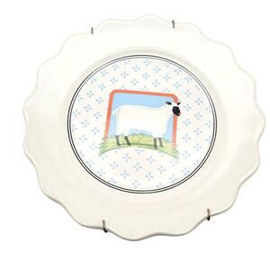 Vandor Country Collection Plate Pelzman Designs 1981 Japan Sheep Easter Spring